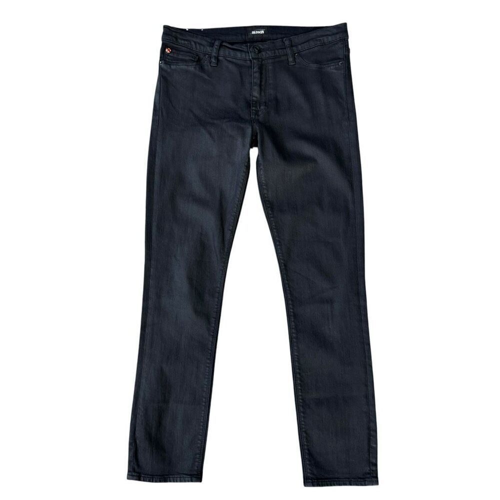 HUDSON Jeans coated Natalie Super Skinny Ankle Stretch Mid Rise 27 Black